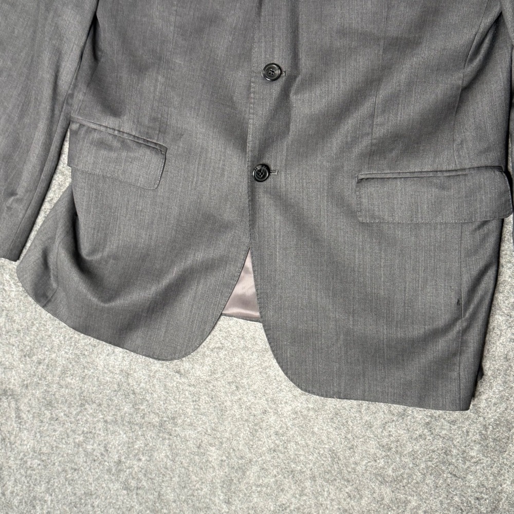 Mens Grey 100% Wool 2 Button Suit Set 42R W36 Made in USA 3510/2FP - Picture 3 of 16